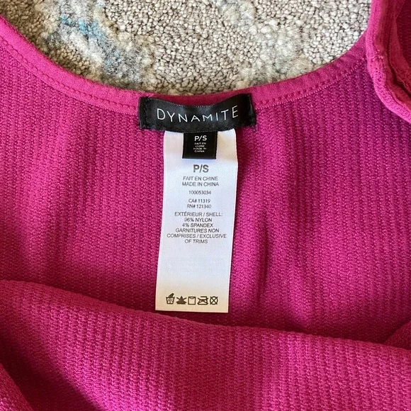 Dynamite Ribbed Tank Top - Berry - Picture 2 of 2